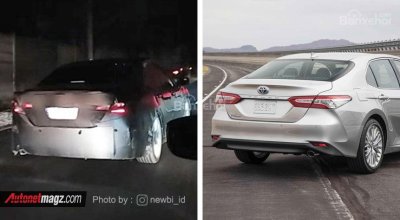 Hình ảnh so sánh giữa 2 chiếc Toyota Camry Toyota Camry đời mới trùm kín chạy thử - 3