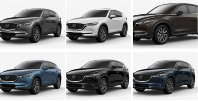 Bộ 6 màu hiện tại của Mazda CX-5 trước khi bổ sung mới Bộ 6 màu hiện tại của Mazda CX-5