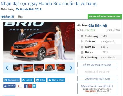 Honda Brio bắt đầu nhận đặt cọc, giá dao động từ 380-480 triệu đồng.