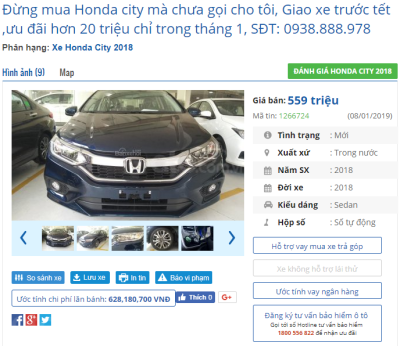 Mua xe ô tô Honda City 