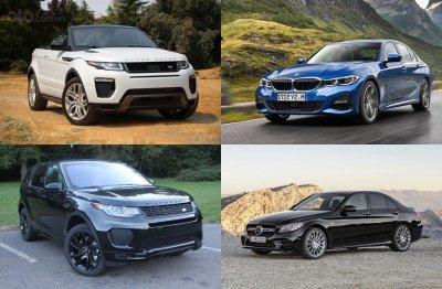 Mercedes C-Class, BMW 3-Series, LandRover Discovery, Range Rover Evoque d