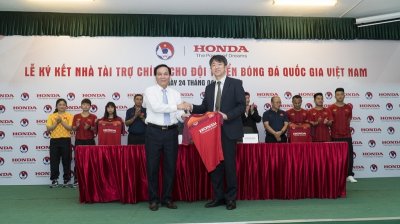 Thương hiệu Honda Việt Nam sẽ xuất hiện trên ngực áo đội tuyển bóng đá quốc gia Thương hiệu Honda Việt Nam