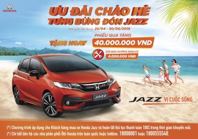 Mua Honda Jazz nhận ngay quà tặng 44 triệu đồng a3 Honda Việt Nam tung khuyến mại chào hè cho Honda Jazz