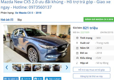 Giá xe Mazda CX-5 2018 tại đại lý "bốc hơi" 78 triệu đồng 6 Giá xe Mazda CX-5 2018 tại đại lý "bốc hơi" 78 triệu đồng A6