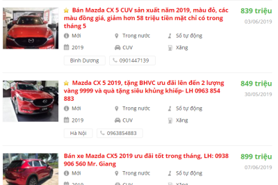 Giá xe Mazda CX-5 2019 tại các đại lý tiếp tục giảm từ 50-58 triệu đồng Giá xe Mazda CX-5 2019 tại các đại lý tiếp tục giảm từ 50-58 triệu đồng A5
