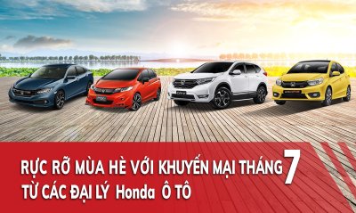 Cập nhật chương trình ưu đãi mới nhất tại các đại lý Honda chính hãng trong tháng 7/2019.