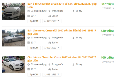 Giá xe Chevrolet Cruze 2019 tại đại lý 1 Giá xe Chevrolet Cruze 2019 tại đại lý a1