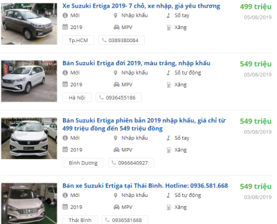 Giá xe Suzuki Ertiga 2019 tại đại lý Giá xe Suzuki Ertiga 2019 tại đại lý..
