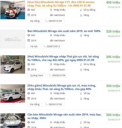 Giá xe Mitsubishi Mirage 2019 tại đại lý Giá xe Mitsubishi Mirage 2019 tại đại lý 1