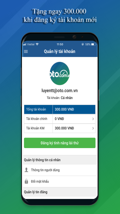 Nhận ngay 300.000 khi đăng ký tài khoản mới trên Oto.com.vn Nhận ngay 300.000 khi đăng ký tài khoản mới trên Oto.com.vn...