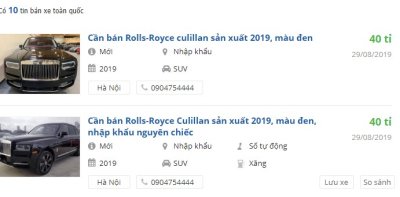 Giá xe Rolls-Royce Cullinan chính hãng rẻ hơn tư nhân tới 8 tỷ đồng - Ảnh 1 Giá xe Rolls-Royce Cullinan chính hãng rẻ hơn tư nhân tới 8 tỷ đồng - Ảnh 1.