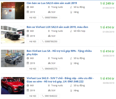 VinFast LUX SA2.0 2019 có khuyến mại gì? VinFast LUX SA2.0 2019 có khuyến mại gì.