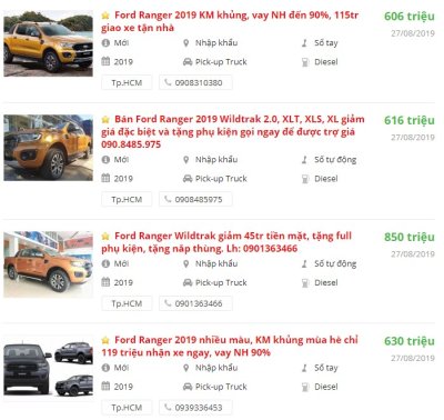 Giá xe Ford Ranger tại đại lý khuyến mại khủng đón tháng 9/2019 Giá xe Ford Ranger tại đại lý khuyến mại khủng đón tháng 9/2019.