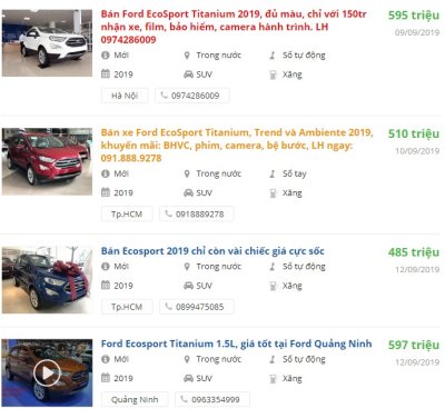 Ford EcoSport 2019 có khuyến mại gì? Ford EcoSport 2019 có khuyến mại gì.