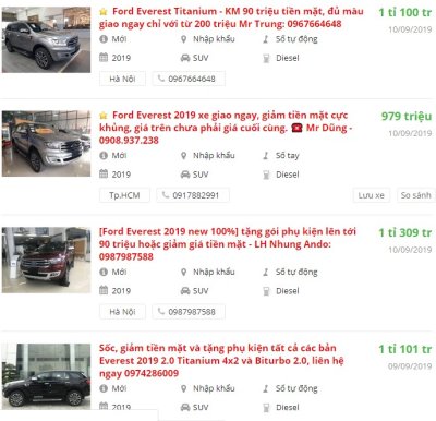 Ford Everest 2019 có khuyến mại gì? Ford Everest 2019 có khuyến mại gì?