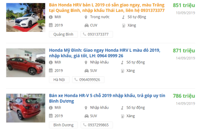 Giá xe Honda HR-V bao nhiêu? Giá xe Honda HR-V bao nhiêu?.