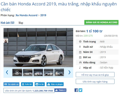 Honda Accord 2019 thế hệ mới bắt đầu được đại lý nhận đặt cọc với giá từ 1,1 tỷ đồng - Ảnh 1.