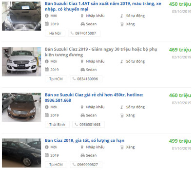 Giá xe Suzuki Ciaz 2019 tại đại lý Giá xe Suzuki Ciaz 2019 tại đại lý a1