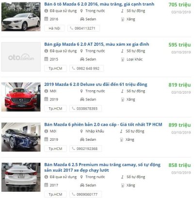 Giá xe Mazda 6 2019 Giá xe Mazda 6 2019 A