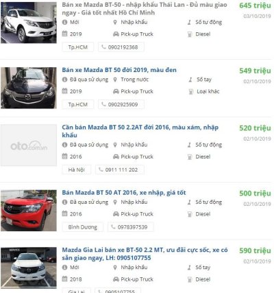 Giá xe Mazda BT 50 2019 Giá xe Mazda BT 50 2019 A