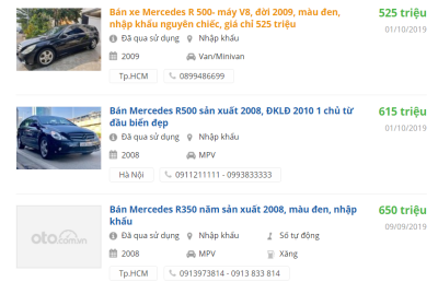 Giá bán xe Mercedes R class đời 2008-2009 Giá bán xe Mercedes R class đời 2008-2009.