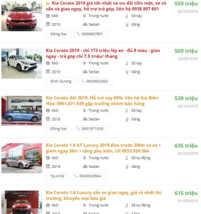 Giá Xe Kia Cerato 2019 Giá Xe Kia Cerato a1