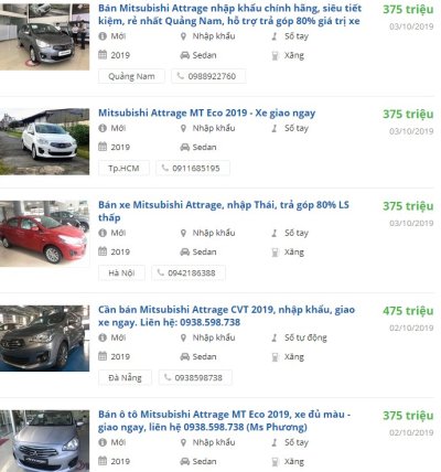 Giá xe Mitsubishi Attrage 2019 1 Giá xe Mitsubishi Attrage 2019 a1