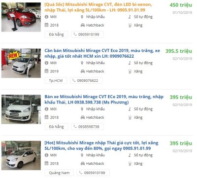 Giá xe Mitsubishi Mirage 2019 1 Giá xe Mitsubishi Mirage 2019 a1