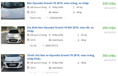 Với 300 triệu, bạn có thể chọn Huyndai i10 các đời 2015, 2016 và 2017 Với 300 triệu, bạn có thể chọn Huyndai i10 các đời 2015, 2016 và 2017