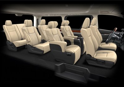 Cấu hình 4 hàng - 8 chỗ ngồi của Toyota GranAce 2020 Cấu hình 4 hàng - 8 chỗ ngồi của Toyota GranAce 2020.