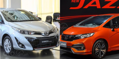 Toyota Yaris và Honda Jazz là những mẫu xe hatchback đang bán tại Việt Nam Toyota Yaris và Honda Jazz