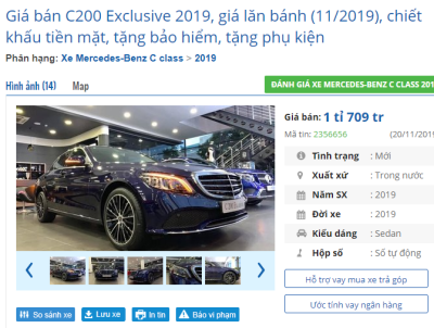 Giá xe Mercedes-Benz C 200 Exclusive tại đại lý 1