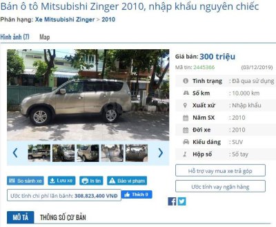 Có 300 triệu đồng, mua xe ô tô gì đi Tết? 7 Mitsubishi Zinger 2010