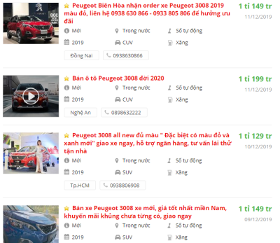 Giá xe Peugeot 3008 2020 tại đại lý 1 Giá xe Peugeot 3008 2020 tại đại lý a1