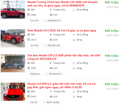 Mazda CX 5 2020 có khuyến mại gì Mazda CX 5 2020 có khuyến mại gì a22
