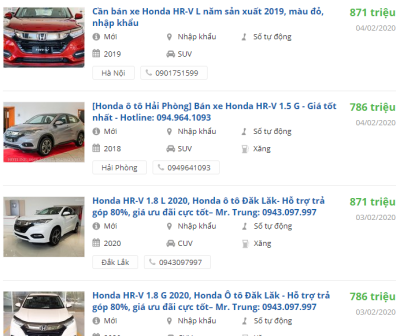 Giá xe Honda HR-V bao nhiêu? Giá xe Honda HR-V bao nhiêu?.