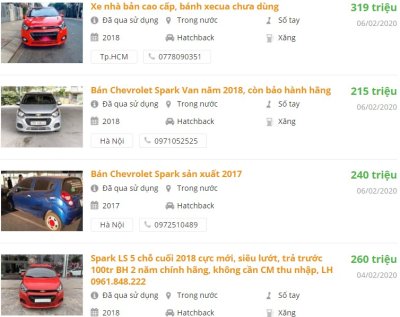 Chỉ từ 200 triệu đã có thể mua được một chiếc Chevrolet Spark cũ Chỉ từ 200 triệu đã có thể mua được một chiếc Chevrolet Spark cũ
