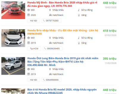 Giá xe Honda Brio bao nhiêu? Giá xe Honda Brio bao nhiêu?.