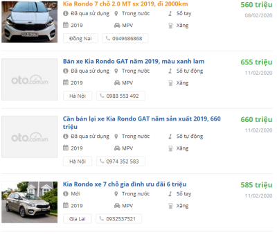 Giá xe Kia Rondo 2020 Giá xe Kia Rondo 2020 a1
