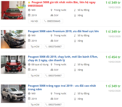 Giá bán Peugeot 5008 trên Toàn Quốc Giá bán Peugeot 5008 trên Toàn Quốc.