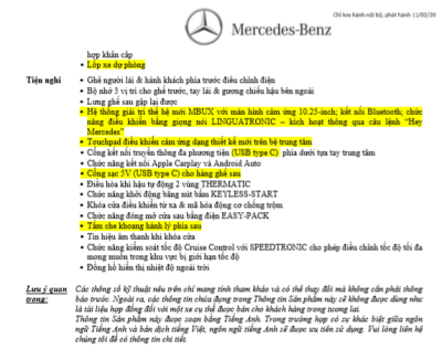 Thông số kỹ thuật Mercedes-Benz GLC 200 2020 tại Việt Nam Thông số kỹ thuật Mercedes-Benz GLC 200 2020 tại Việt Nam