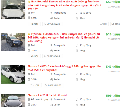 Giá bán xe Hyundai Elantra 2020 mới nhất tại các đại lý Giá bán xe Hyundai Elantra 2020 mới nhất tại các đại lý.