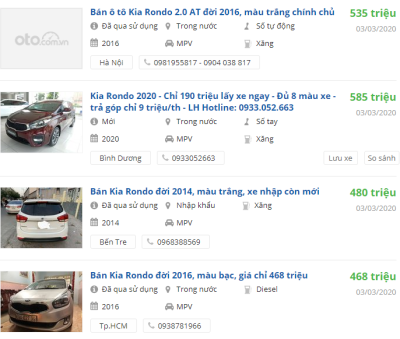 Giá xe Kia Rondo 2020 Giá xe Kia Rondo 2020 a1