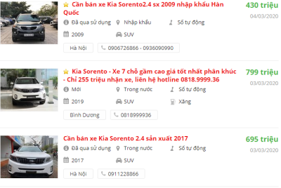 Giá xe Kia Sorento 1 Giá xe Kia Sorento a1