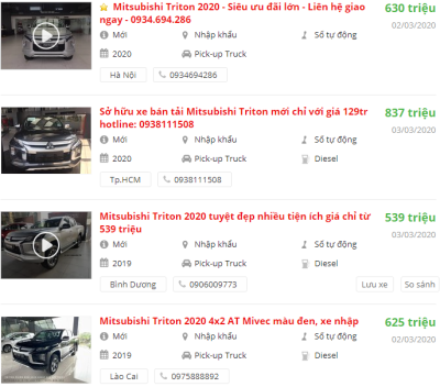 Giá xe Mitsubishi Triton 2020 1 Giá xe Mitsubishi Triton 2020 a1