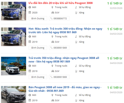 Giá xe Peugeot 3008 2020 tại đại lý 1 Giá xe Peugeot 3008 2020 tại đại lý a1