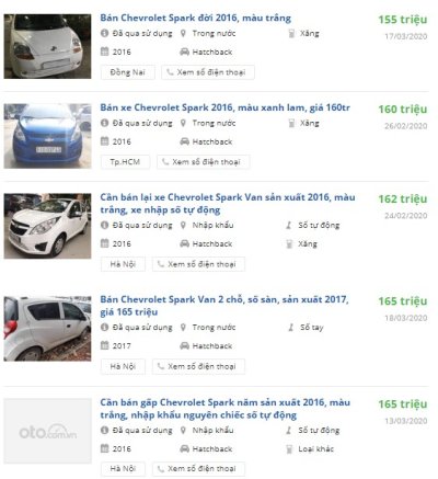 Rao bán xe Chevrolet Spark cũ đời 2016-2018 Rao bán xe Chevrolet Spark cũ đời 2016-2018 1