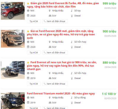 Ford Everest 2020 có khuyến mại gì? Ford Everest 2020 có khuyến mại gì?