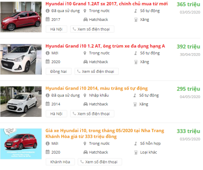 Giá bán xe Hyundai Grand i10 2019 mới nhất tại các đại lý Giá bán xe Hyundai Grand i10 2019 mới nhất tại các đại lý.