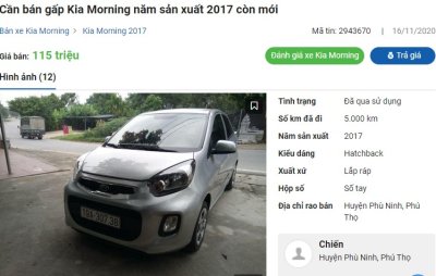 Kia morning 2017 cũ có giá thấp nhất 115 triệu đồng Kia morning 2017 cũ có giá thấp nhất 115 triệu đồng 1